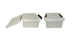 Контейнер для продуктов прямоугольный 6,0 л, 30х23х12 см, с коричневым зажимом MGprof (1707)