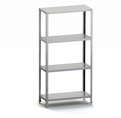 Стеллаж кухонный 1000х500х1800 мм, 4 сплошные полки нержавеющие, стойки оцинкованные, разборный MGSTEEL