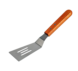 Лопатка 24,5 см, изогнутая, нержавеющая сталь с деревянной ручкой, перфорированная MGSTEEL