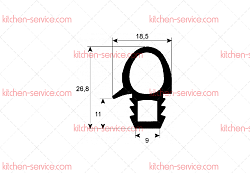 Уплотнитель дверцы 700x650 мм для печи (5017638)