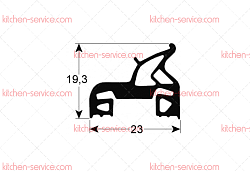 Уплотнитель дверцы 1400х650 мм для печи (3186425)