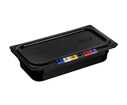 Гастроемкость черная 1/3 65 мм 325х176 мм 2,4 л полипропилен, с крышкой MGprof