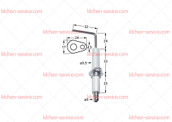 Электрод зажигания 9x60 мм для печи (3020204)