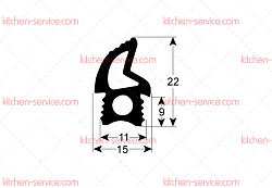 Уплотнитель дверной 2000 мм для печи (5071826)