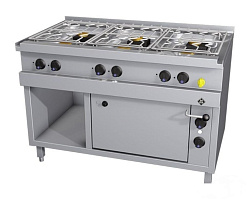 Плита газовая 6 конфорок 2х5,6+ 4х3,5 кВт с электрической духовкой 1½ GN, 4,55 кВт Optima 700 MKN