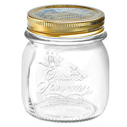 Банка круглая с крышкой 250мл стекло,металл «Кватро Стаджони» BORMIOLI ROCCO