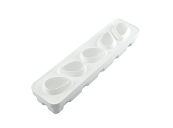 Форма для выпечки 120 мл 5 ячеек 60х77х54 мм Клубника силикон, пластиковая подставка SILIKOMART