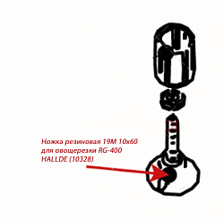 Ножка резиновая 19M 10х60 для овощерезки RG-400 HALLDE (10328)