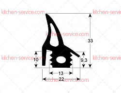 Уплотнитель дверной 2875 мм для печи (5029802)