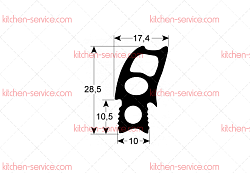 Уплотнитель 680x500 мм для дверцы печи (3786675)