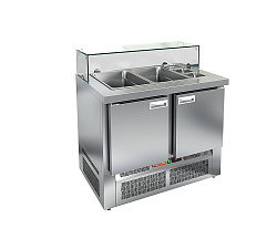 Стол холодильный с низким стеклом для салатов SLE3-11GN HICOLD