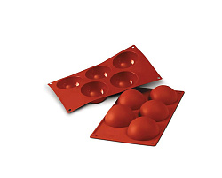 Форма для выпечки 5 ячеек 120 мл 80x40 мм Полусфера силикон SILIKOMART