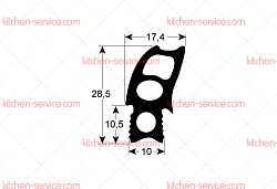 Уплотнитель дверной 500х470 мм для печи (3786674)