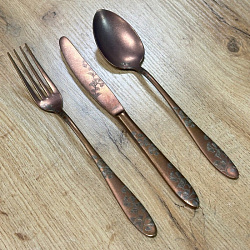 Ложка столовая 20,5 см Star retro copper cornflower NARIN