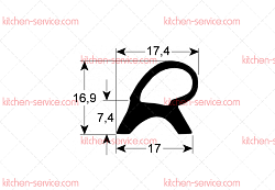 Уплотнитель дверной 1400x640 мм для печи (5109590)