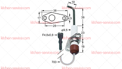 Электрод зажигания 9x46 мм для печи (4005920)