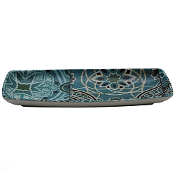 Блюдо 24x11x2,6 см прямоугольное Damask Blue пластик меламин P.L. PROFF CUISINE (JW72009-TAI)