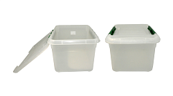 Контейнер для продуктов прямоугольный 8 л, 30х23х16,5 см, с зеленым зажимом MGprof (1719)