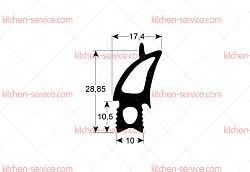 Уплотнитель дверной 807х690 мм для печи (3786015)