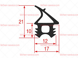 Уплотнитель дверной 625x595 мм для печи (5052897)