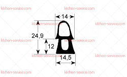 Уплотнитель дверной 617x427 мм для JUNO (0K2083)