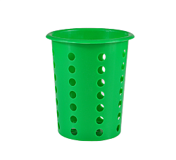 Подставка для столовых приборов (стакан) 130 мм, перфорированный светло-зеленый, пластик MGprof (1700)