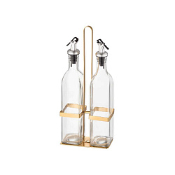 Набор для масла (2 бутылки) 500 мл на подставке золото NARIN