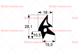 Уплотнитель дверной 2570 мм для печи (5059504)