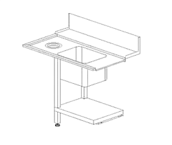 Стол для грязной посуды Т 50 F DX (правый) DIHR