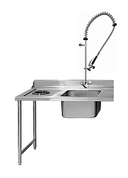 Стол с мойкой и сбросом отходов HTC48L (левый) KOCATEQ