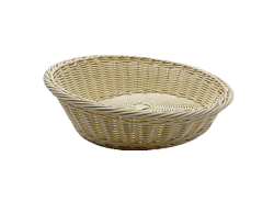 Корзина для хлеба круглая 37 см, с приподнятым краем, бежевая, полиротанг MGprof