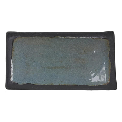 Блюдо 32x17,6x2 см прямоугольное Turquoise black пластик меламин P.L. PROFF CUISINE (JW55312)