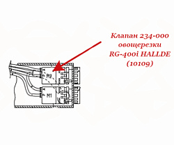 Клапан 234-000 для овощерезки RG-400i устройство пневматической подачи HALLDE (10109)