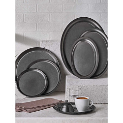 Поднос тарелка для подачи 15,5 см ретро черный NARIN