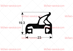 Уплотнитель дверцы 610х430 мм для печи (3786126)
