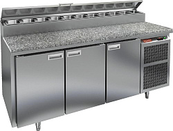 Стол для пиццы (камень) с задней стенкой PZ2-111/GN (1/6H) З HICOLD