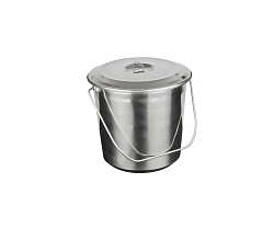 Ведро 15 л, с крышкой, мерная шкала, нержавейка КАТУНЬ (0100)