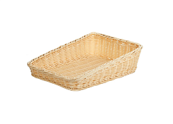 Корзина для хлеба квадратная 43х43 см с приподнятым краем, бежевая, полиротанг MGprof